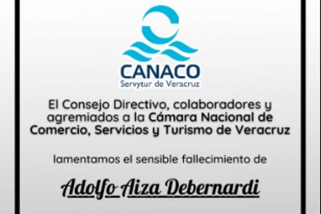 Imagen Fallece Adolfo Aiza, vicepresidente de Canaco Córdoba, Veracruz