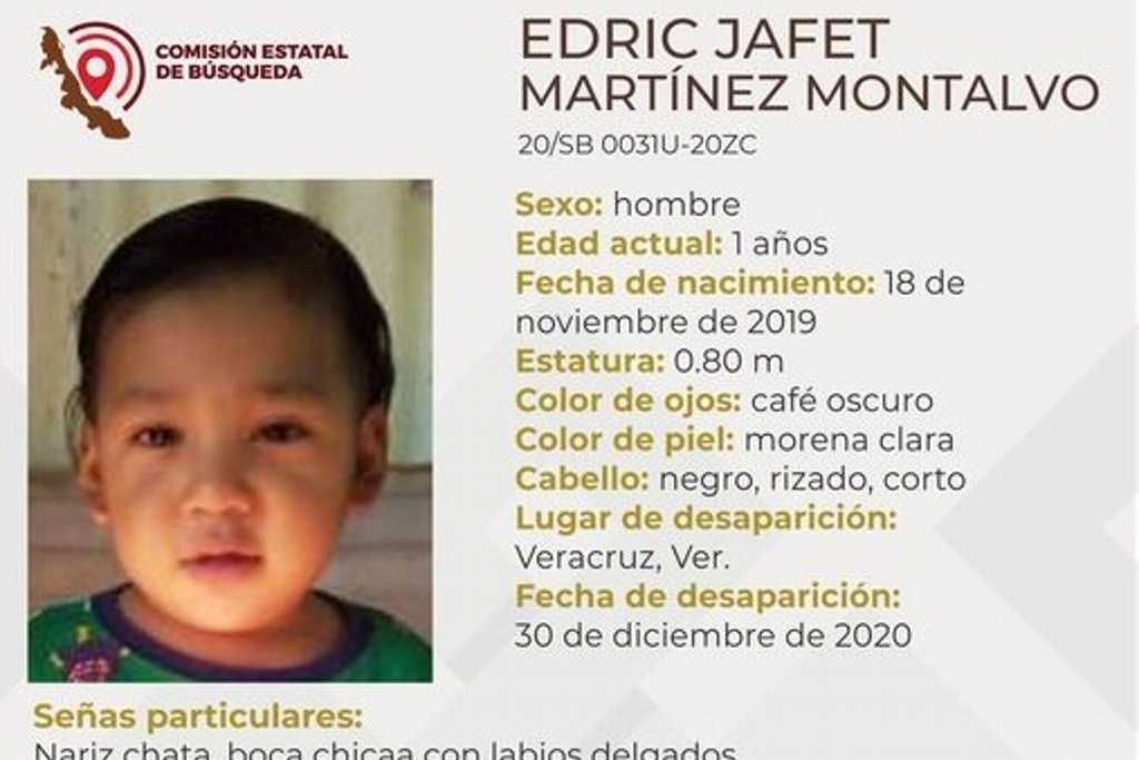 Imagen Piden ayuda para localizar a bebé en Veracruz; desapareció desde el año pasado