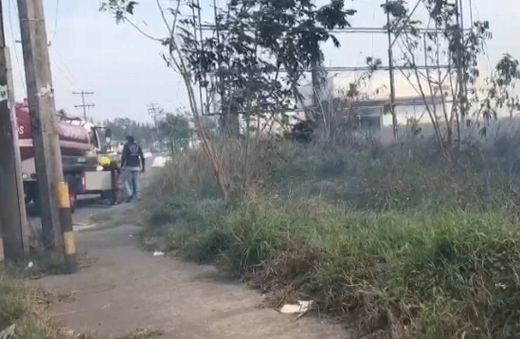 Imagen Atienden incendio de pastizal atrás de Ejército Mexicano, en Boca del Río (+Video)