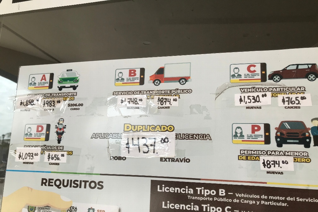 Imagen Incrementan costos de licencias para conducir en Veracruz