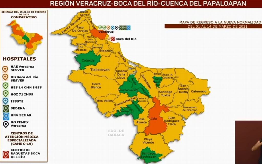 Imagen Veracruz sigue en naranja en semáforo de COVID-19; Boca del Río, Medellín y Alvarado en amarillo