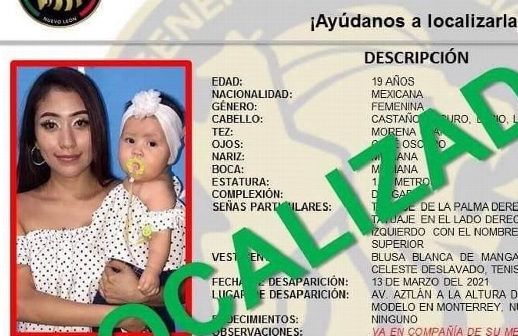 Localizan a joven madre y a su bebé reportadas como desaparecidas - xeu ...