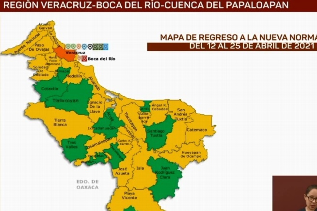 Imagen Veracruz sigue en naranja del semáforo COVID-19 estatal; Boca del Río, Medellín y Alvarado están en amarillo
