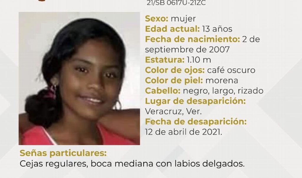 Imagen Desaparece niña de 13 años en la ciudad de Veracruz 