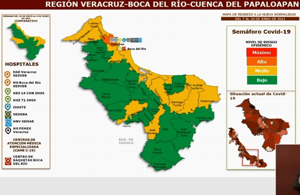 Imagen Municipio de Veracruz vuelve a naranja en semáforo COVID-19; Boca, Alvarado y Medellín en amarillo