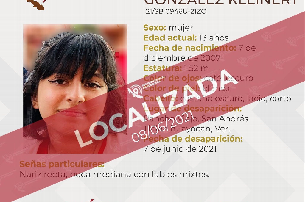 Imagen Localizan a menor desaparecida en San Andrés Tlalnelhuayocan
