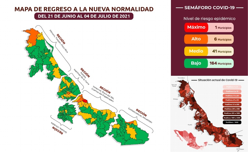 Imagen Hay 164 municipios en semáforo verde de COVID-19 en Veracruz; checa el tuyo