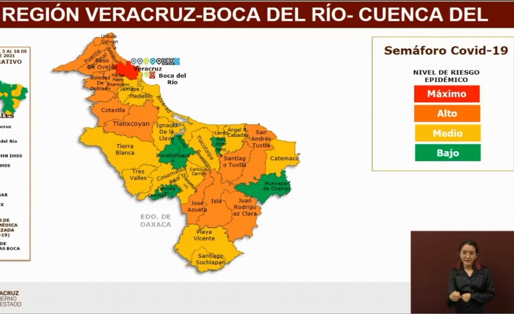 Imagen Municipio de Veracruz sigue en rojo en semáforo COVID-19; Boca, Alvarado y Medellín en amarillo
