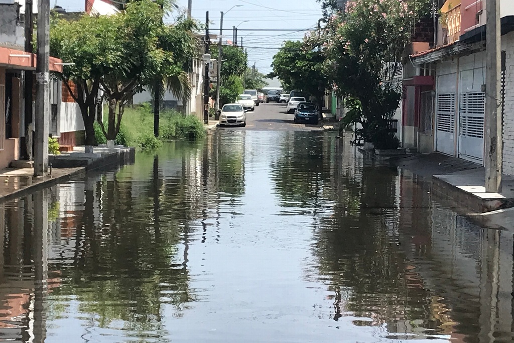 Imagen Por días permanecen inundados en colonia de Boca del Río, denuncian habitantes