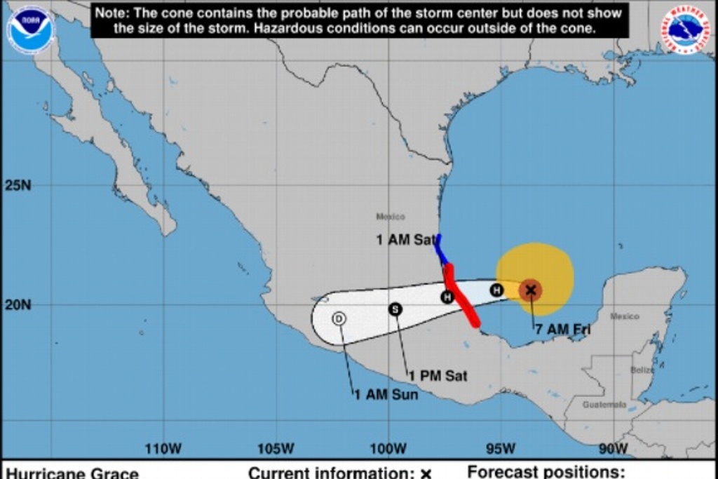 Imagen Huracán Grace impactaría a Veracruz cercano a categoría 2