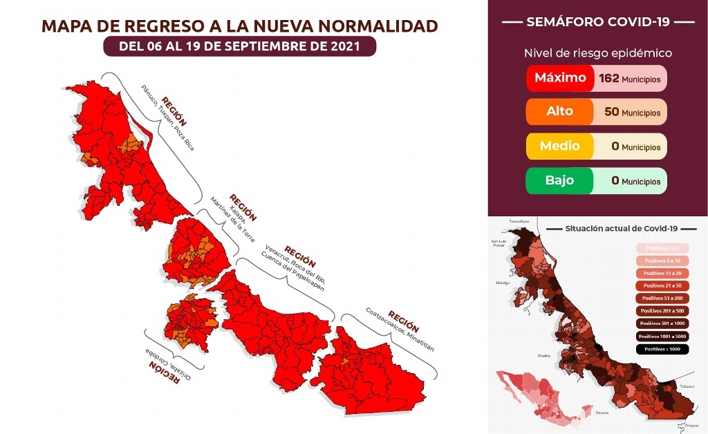 Imagen Este lunes entra en vigor nuevo semáforo de COVID-19 en Veracruz; checa tu municipio 
