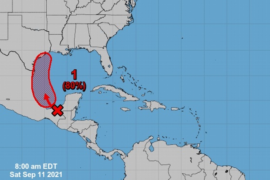 Imagen Disturbio tropical aumenta a 80 por ciento probabilidad de convertirse en ciclón tropical en el Golfo de México