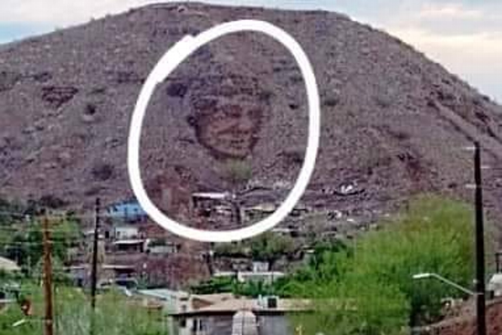 Imagen Se viraliza imagen de un rostro que aparece en un cerro 