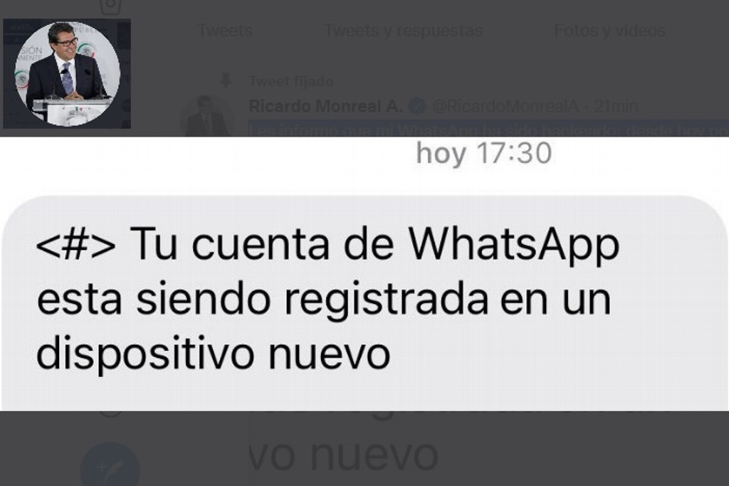 Imagen Hackean WhatsApp de Ricardo Monreal