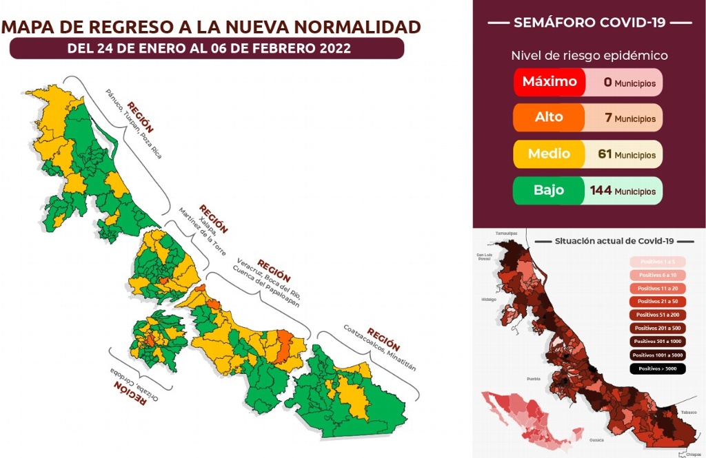 Imagen Hay 144 municipios de Veracruz en semáforo verde de COVID-19; checa el tuyo