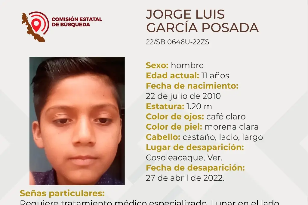 Imagen Desaparece niño de 11 años en Cosoleacaque, Veracruz 