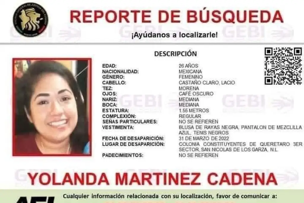 Imagen Sí es Yolanda Martínez, cuerpo hallado en Nuevo León 