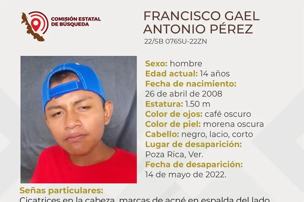 Imagen Desaparece menor de edad en Poza Rica, Veracruz
