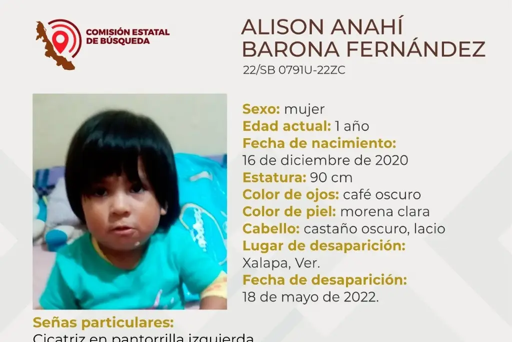 Imagen Desaparece bebé en Xalapa, Veracruz