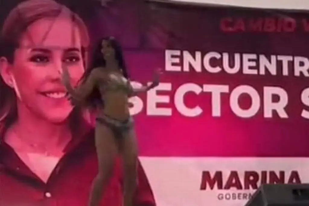 Imagen Mujer en bikini 'ameniza' evento de candidata a gubernatura de Durango (+Video)