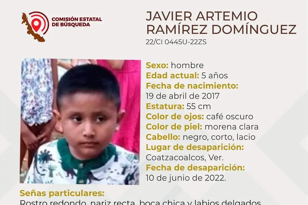 Imagen Desaparece niño de 5 años en Coatzacoalcos 