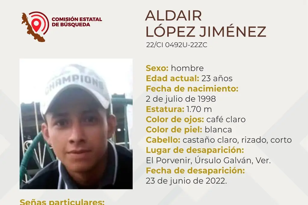 Imagen Desaparece joven en Úrsulo Galván, Veracruz 