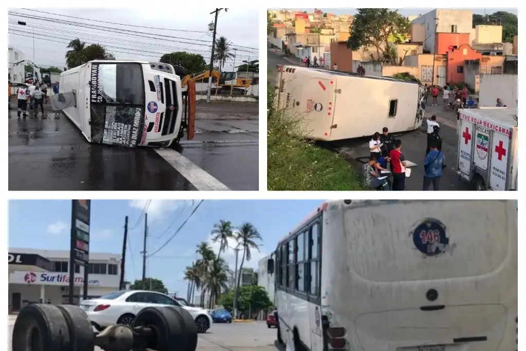 Imagen ¿Qué ha pasado con estos camiones que volcaron en Veracruz?