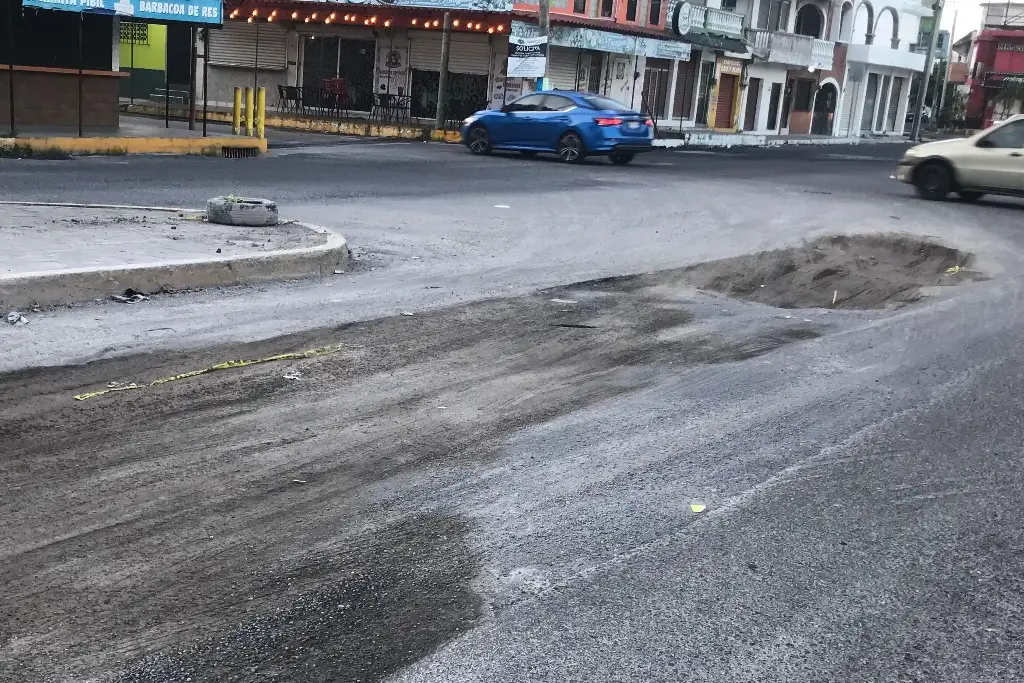 Imagen Peligrosa zanja en avenida Lafragua de Veracruz