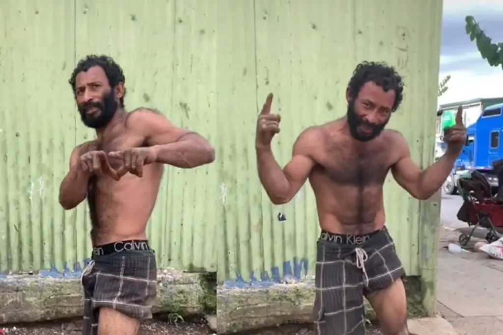 Imagen Se viraliza indigente por cuerpazo; así se ejercita (+videos)