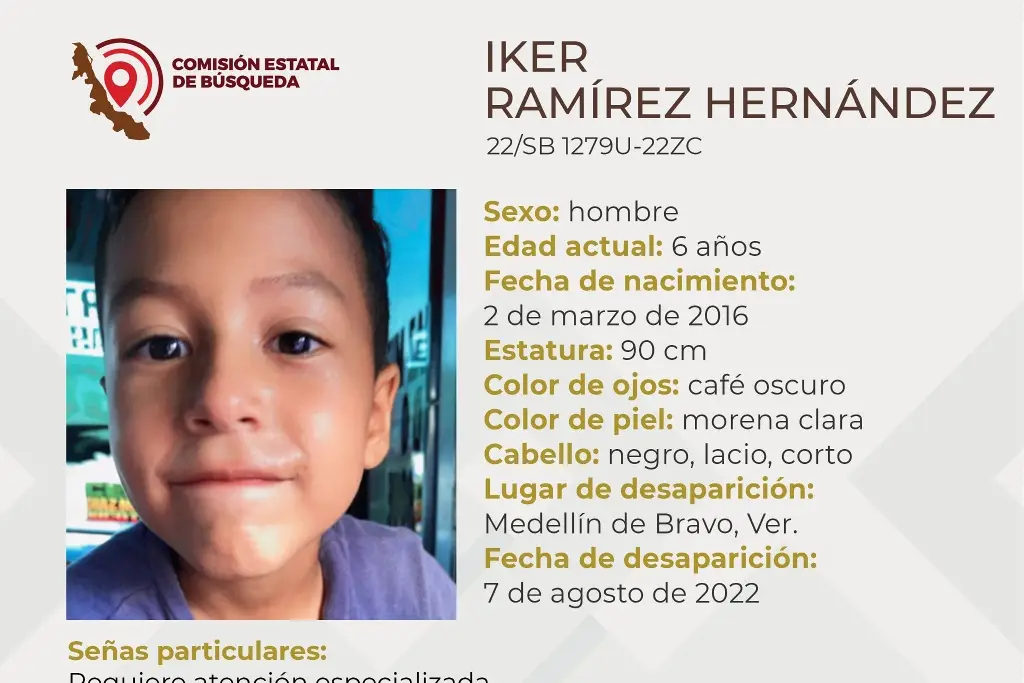 Imagen Desaparece menor de 6 años en Medellín de Bravo 