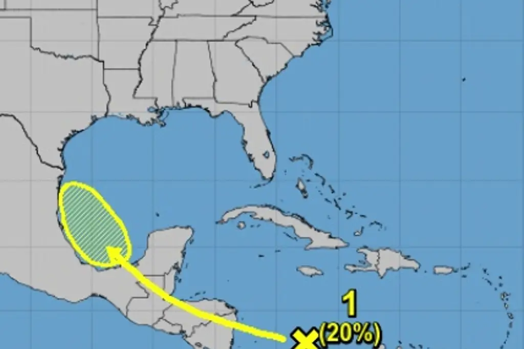 Imagen Prevén que onda tropical pueda llegar al Golfo de México como disturbio 