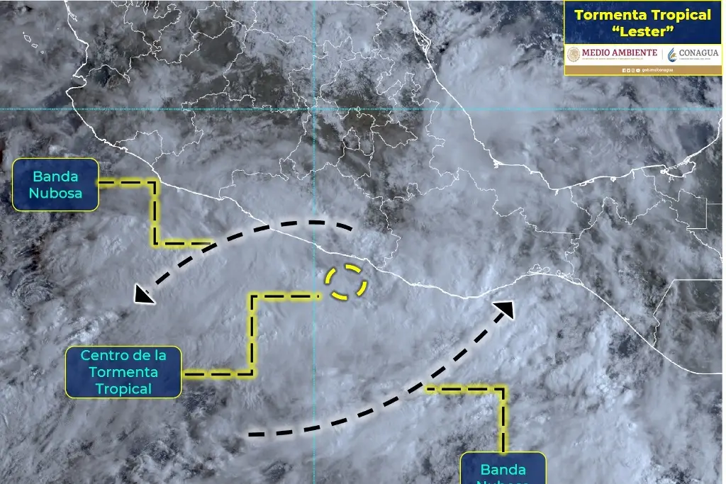 Imagen Tormenta tropical ‘Lester’ impactaría costas de Guerrero esta tarde, alerta Conagua