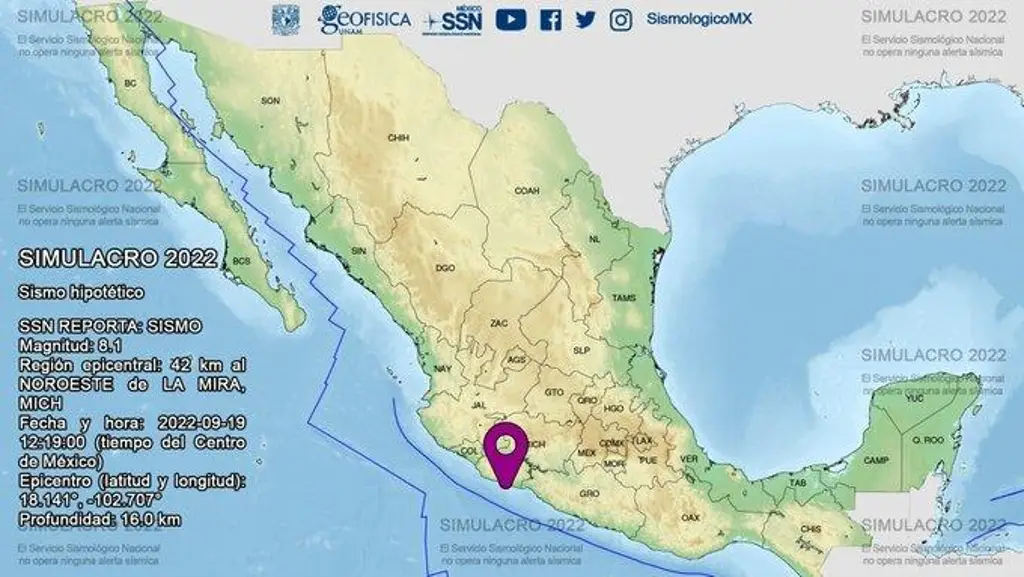 Imagen Realizan Simulacro Nacional de Sismo 2022