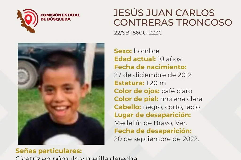 Imagen Desaparece menor de 10 años de edad en Medellín de Bravo 