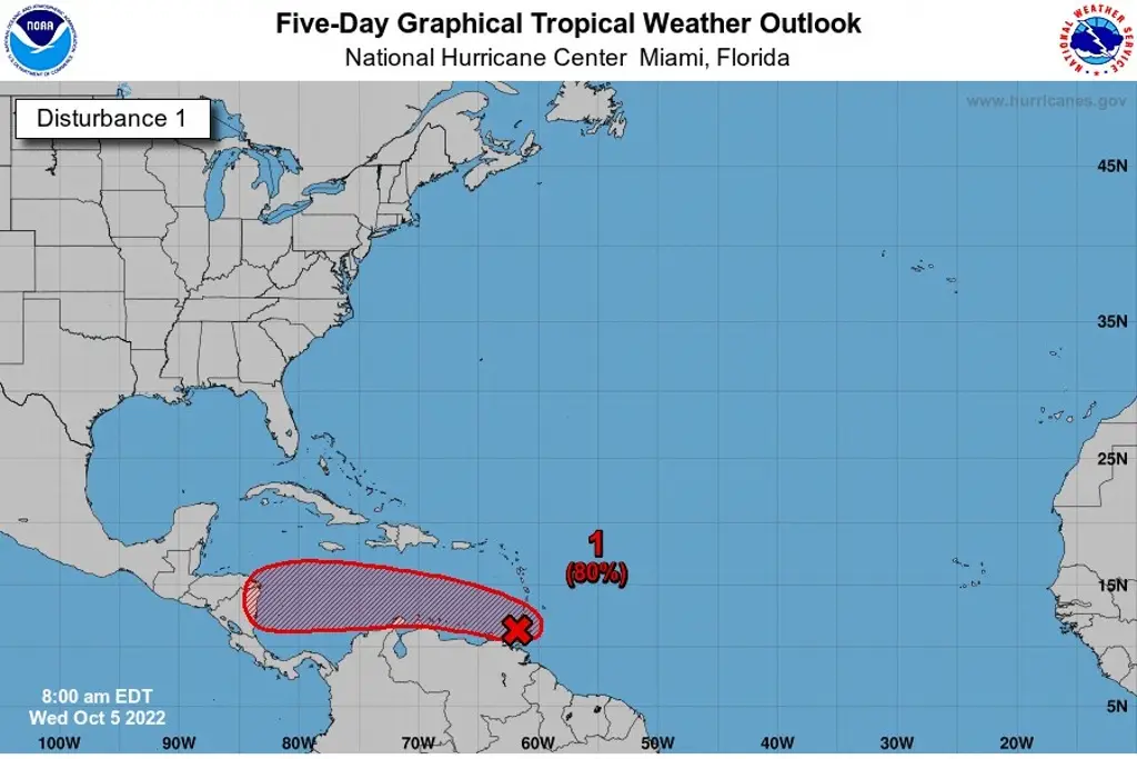 Imagen En vigilancia, disturbio 91L con 80% de probabilidad de evolucionar a ciclón tropical