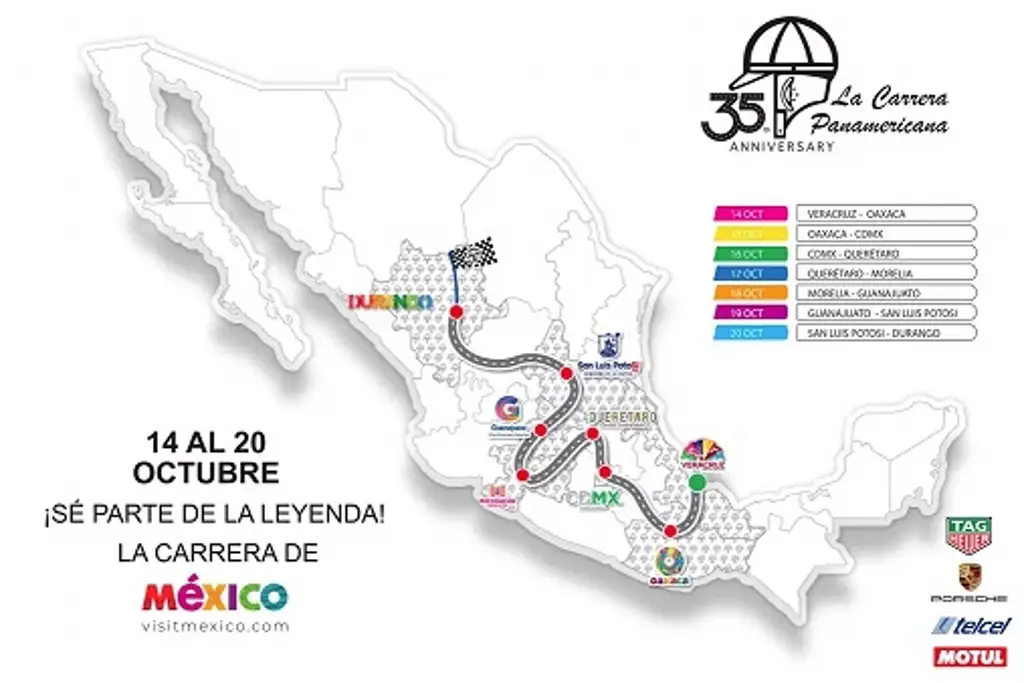 Checa la ruta de la Carrera Panamericana que partirá del puerto de