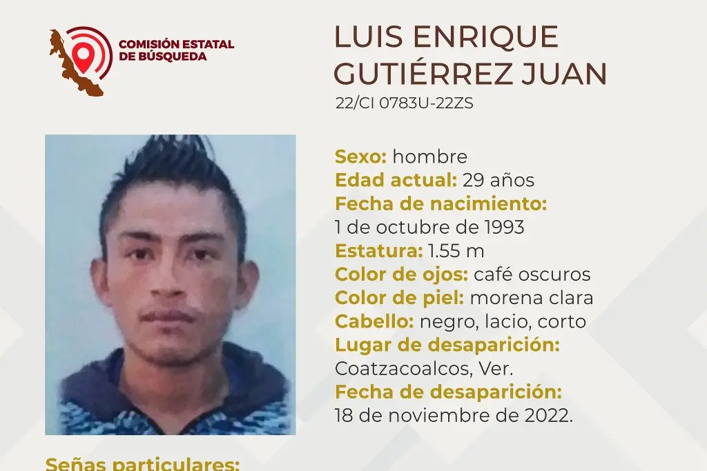Imagen Piden ayuda para localizar a hombre desaparecido al sur de Veracruz 