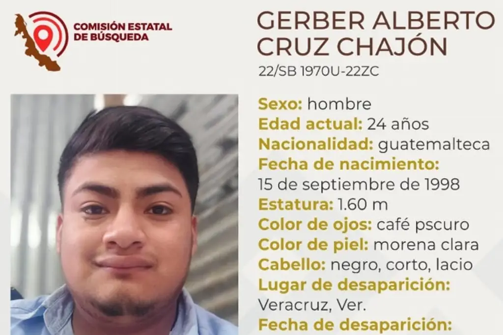 Buscan a joven guatemalteco desaparecido en Veracruz