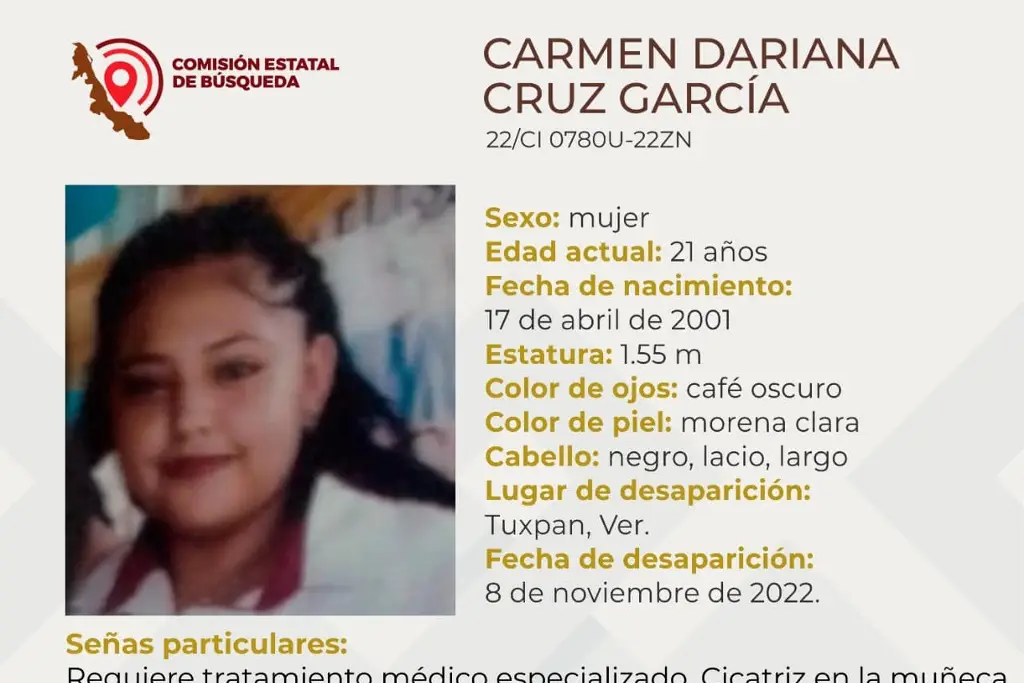 Imagen Desaparece joven mujer al norte de Veracruz 
