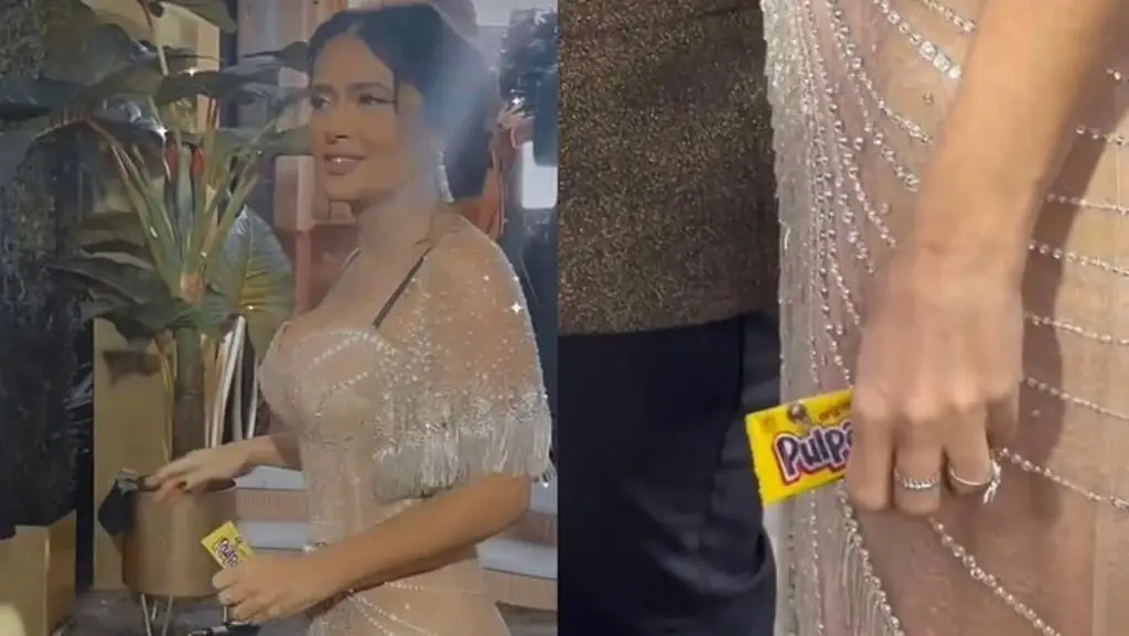Imagen Salma Hayek lleva dulces mexicanos a los Globos de Oro (+video)