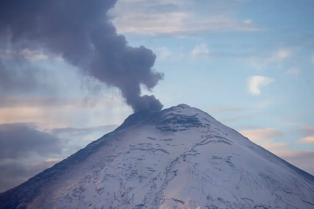 Imagen Volcán Cotopaxi emite columna de 700 metros de vapor y gas