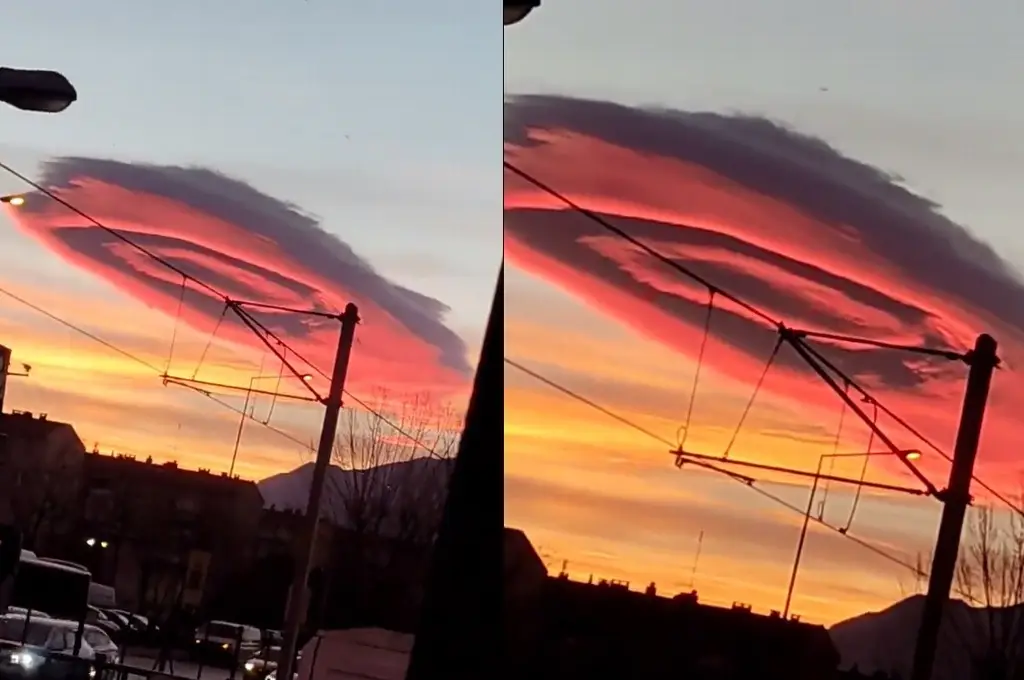 Imagen Captan extraña y sorprendente figura en el cielo; ¿es nube o un ovni? (+Video)