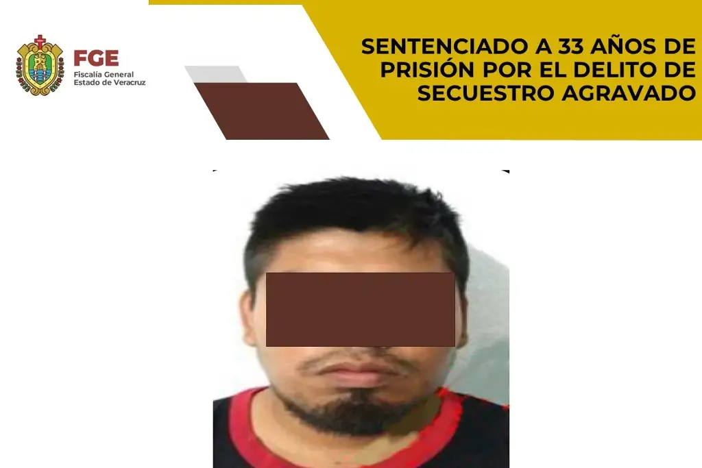 Imagen Lo sentencian a 33 años de cárcel por el delito de secuestro agravado al sur de Veracruz