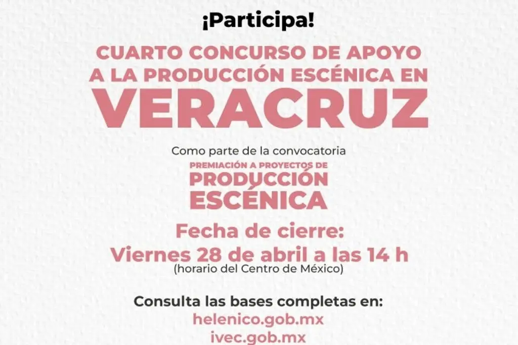 Imagen Invitan a cuarto Concurso de Apoyo a la Producción Escénica en Veracruz 2023