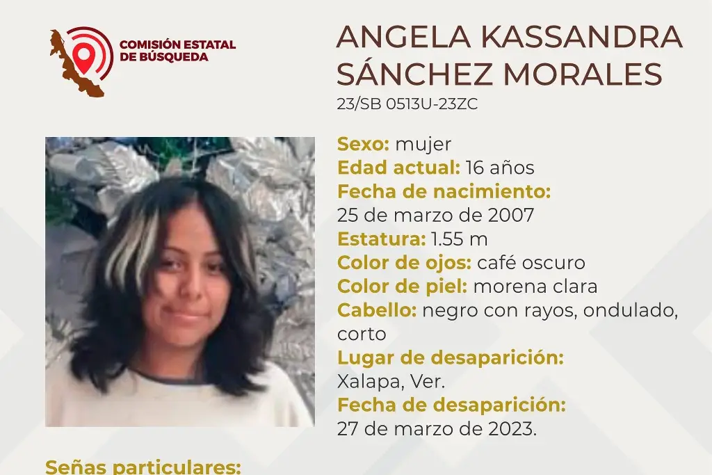 Imagen Piden ayuda para localizar a menor de edad desaparecida en Xalapa
