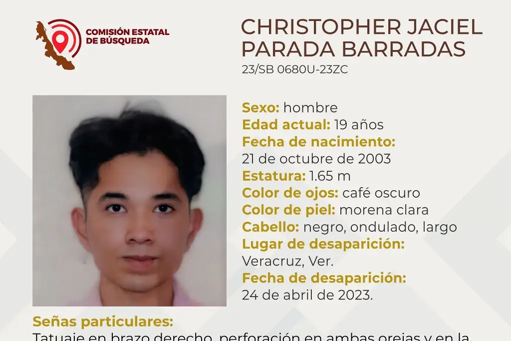 Imagen Piden ayuda para localizar a joven desaparecido en el puerto de Veracruz 