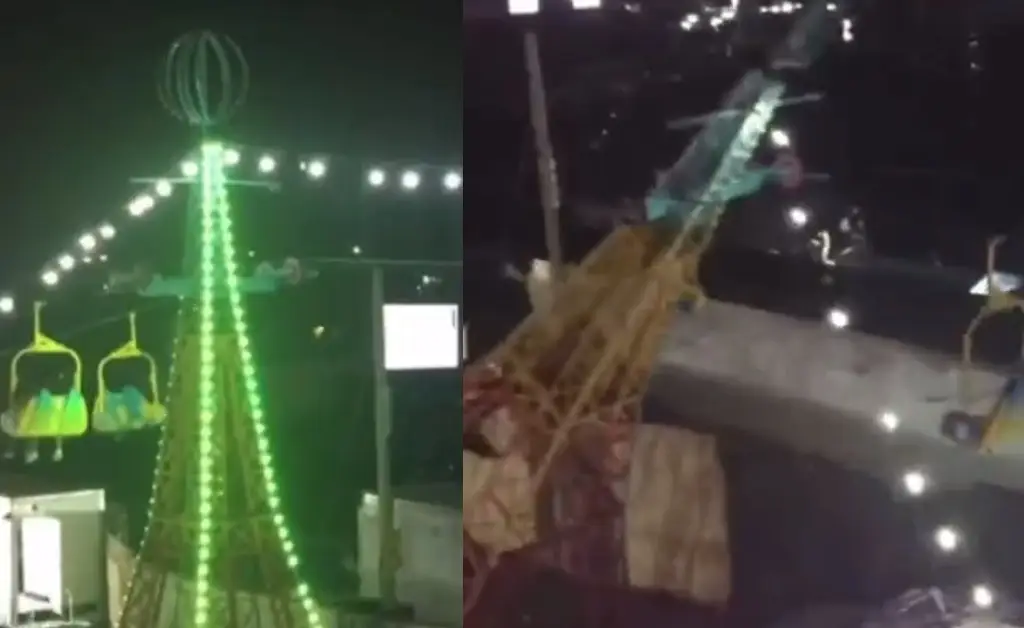 Imagen Se desploma juego mecánico en Feria de Pénjamo (+Video)