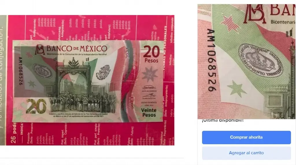 Imagen Venden billete de 20 pesos con iniciales AMLO68 en 200 mil pesos