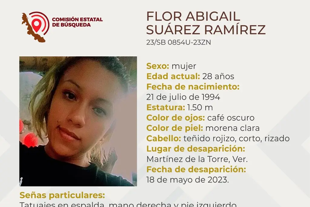 Imagen Piden ayuda para encontrar a joven mujer desaparecida en Martínez de la Torre, Veracruz