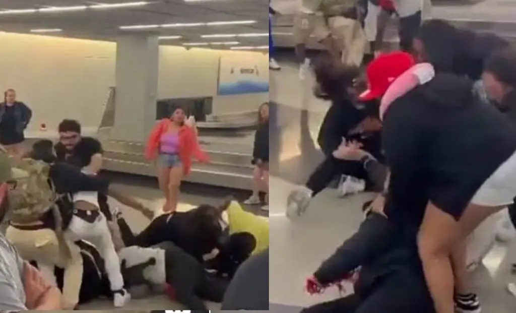Imagen Indigna pelea en zona de retiro de equipaje de aeropuerto (+Video)